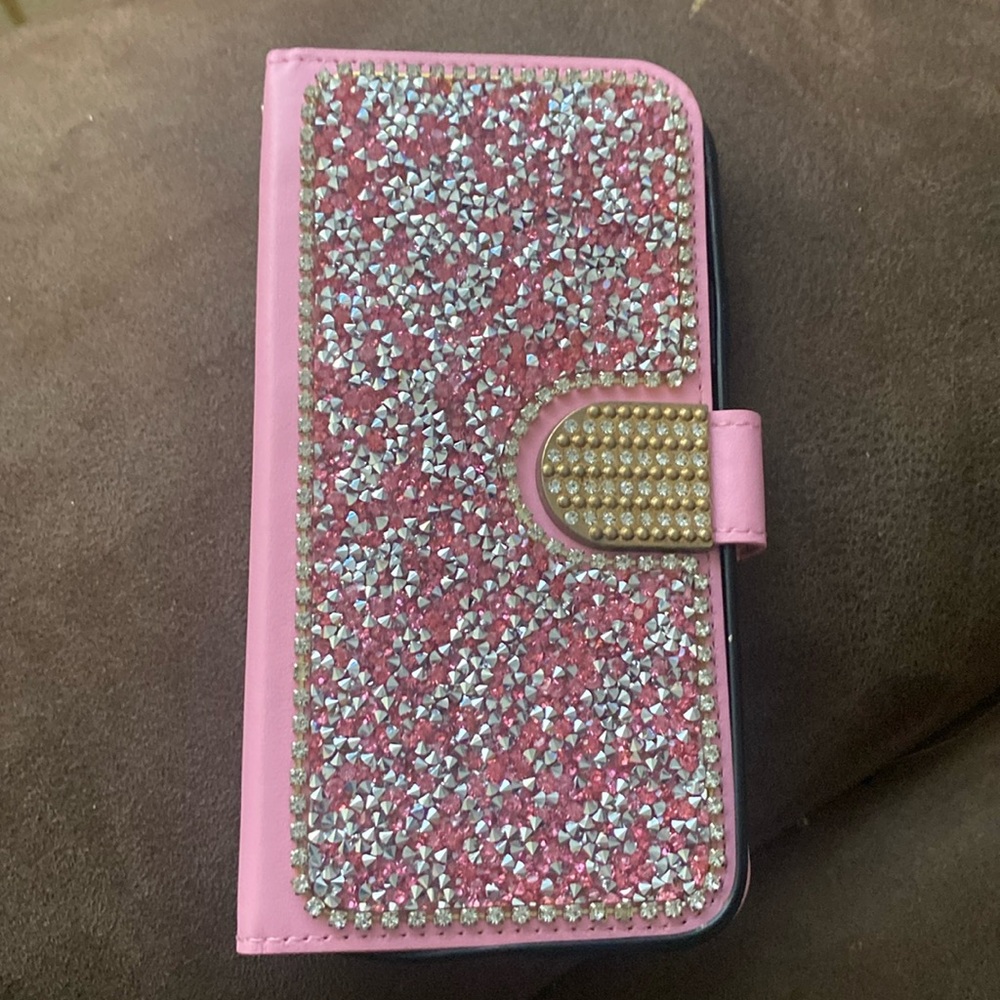 iPhone 11 wallet case Pink bling
